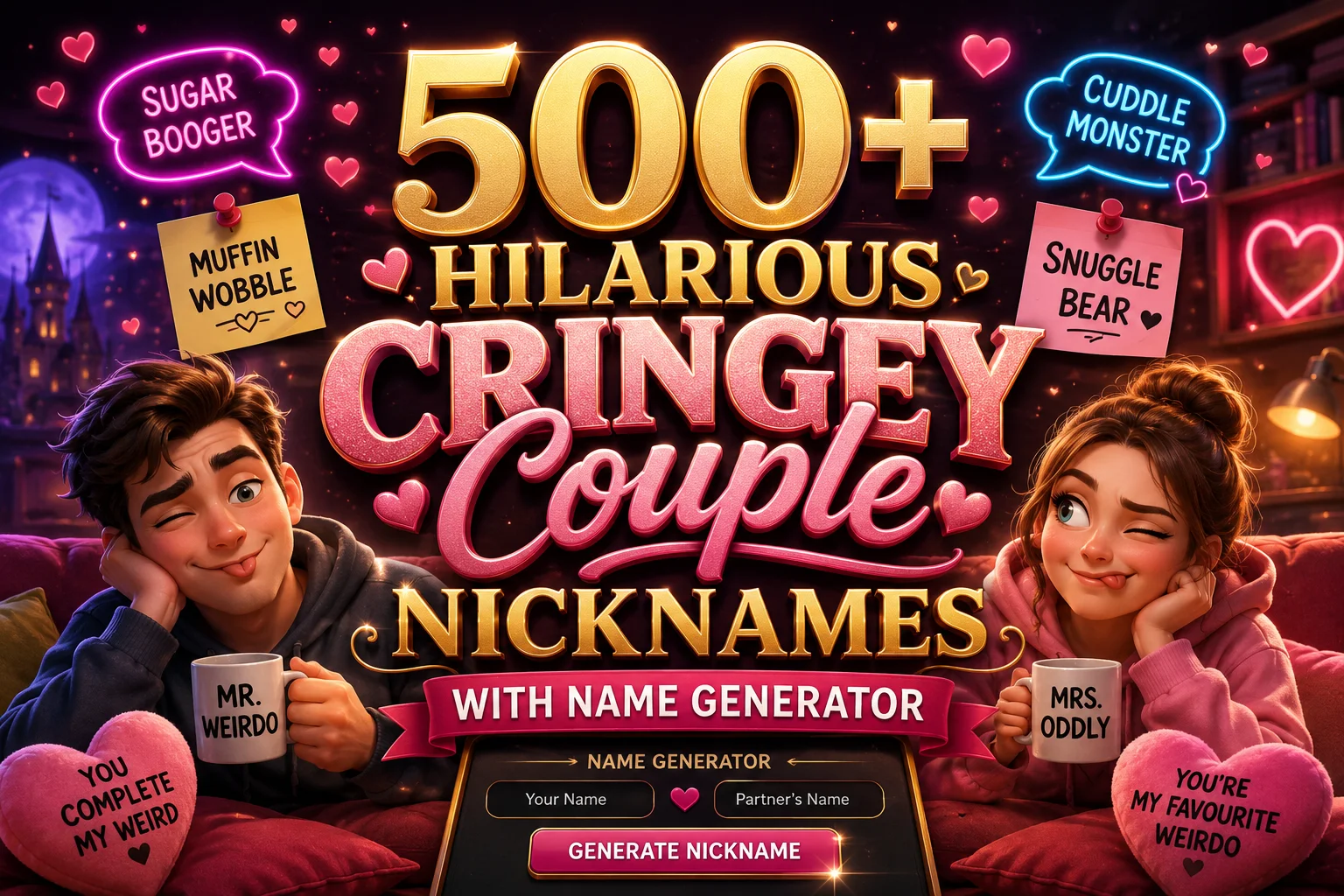 Hilarious Cringey Couple Nicknames With Name Generator