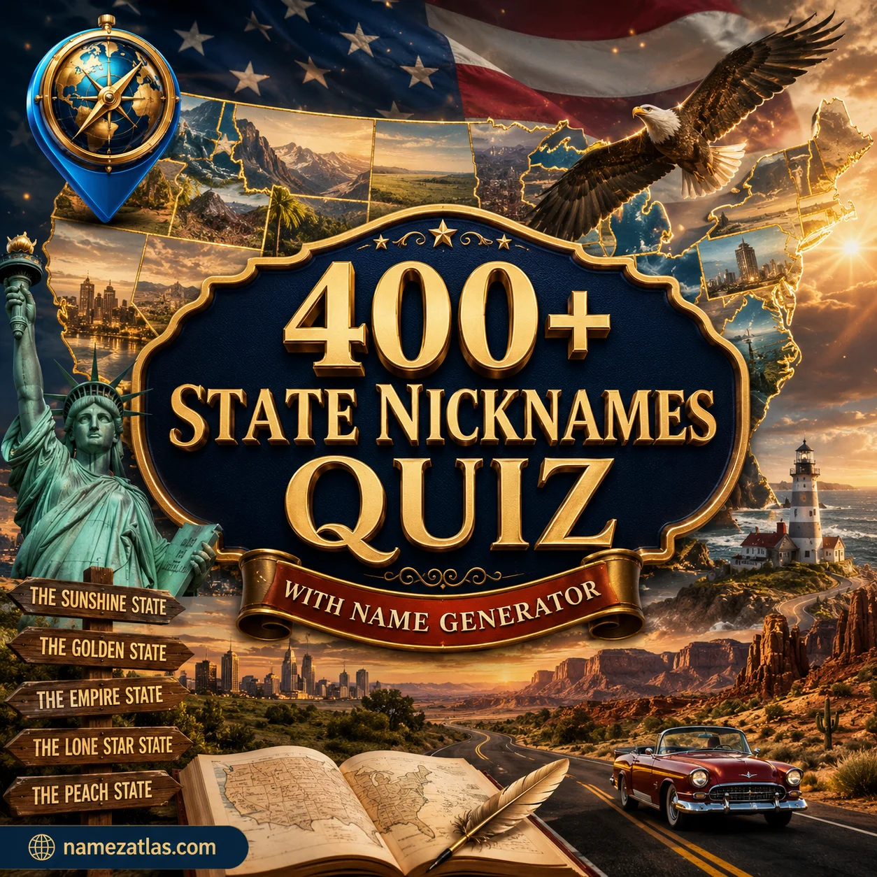 State Nicknames Quiz With Name Generator